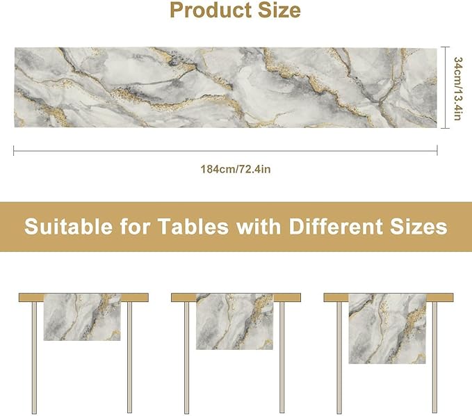 Marble Table Runner Gold Grey Table Dresser Runners Modern Table Coffee Table - Image 3