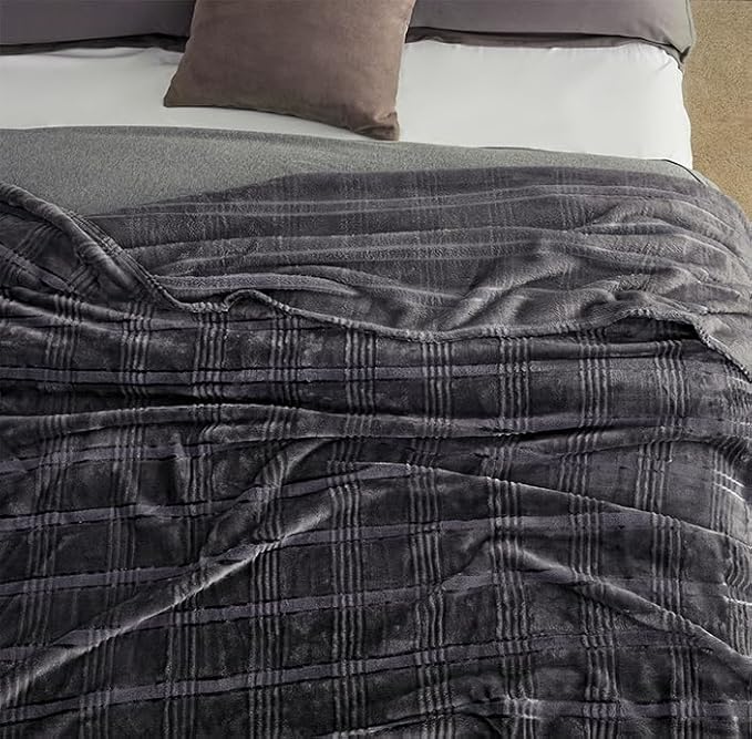 Oversized King Fleece Blanket 120x120 Inches, Seamless Soft Cozy 3D Jacquard - Image 4