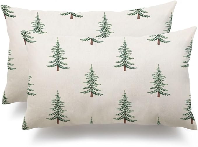 DFXSZ Christmas Pillow Covers 12x20 inch Set of 2 Christmas Tree Decorative by DFXSZ