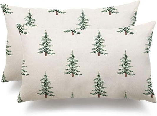 DFXSZ Christmas Pillow Covers 12x20 inch Set of 2 Christmas Tree Decorative by DFXSZ