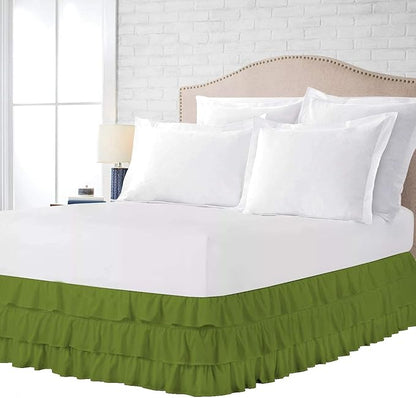 Multi-Ruffle Bed Skirt, Soft Multi Elastic Dust Ruffles - Image 4