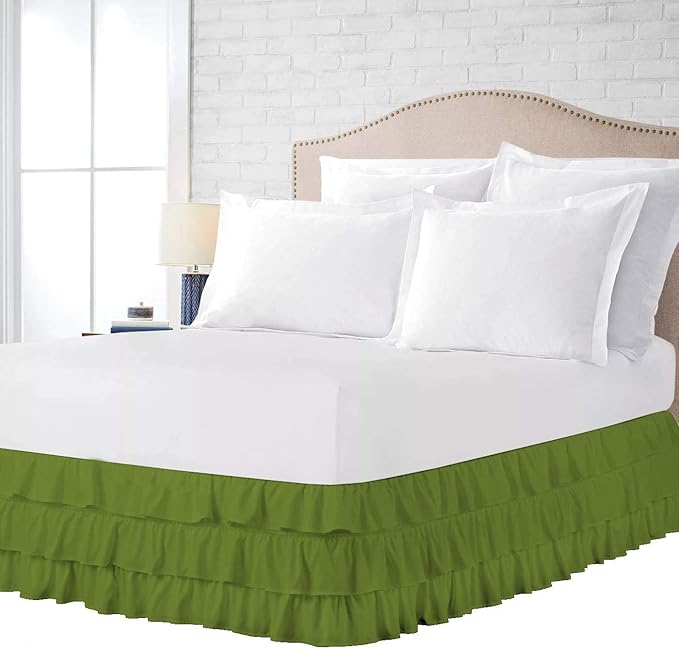 Multi-Ruffle Bed Skirt, Soft Multi Elastic Dust Ruffles by Unknown