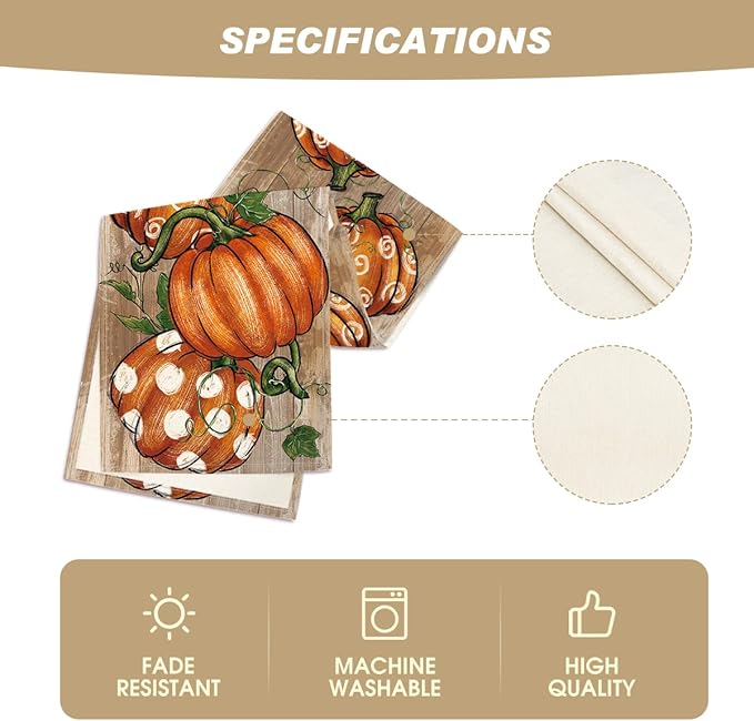 Artoid Mode Polka Dot Pumpkins Vine Fall Table Runner, Seasonal Autumn - Image 7