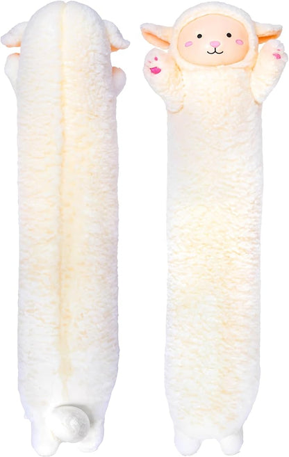 Lamb Plush Body Pillow for Kids | Long Stuffed Animal Cuddle Pillow | Soft by CuddlePaws