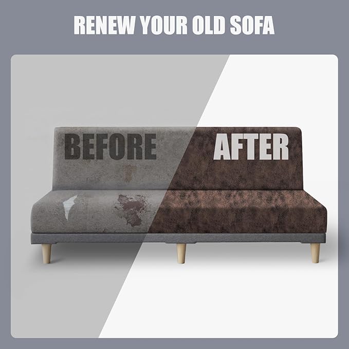 molasofa Leather Like Stretch Futon Slipcover Armless Futon Bed Sofa Cover - Image 6