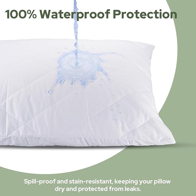 CoolShields Premium 100% Cotton Waterproof Pillow Protectors - Image 3