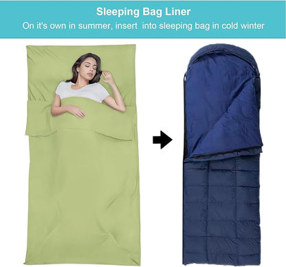 Sleeping Bag Liner, Travel Sheet & Adult Sleep Sack, Camping Sheets Travel - Image 6