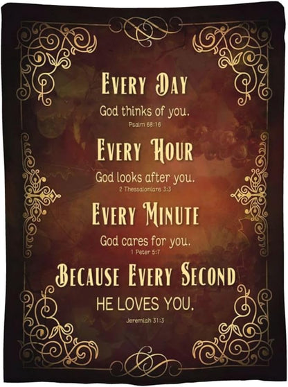 Christian Blanket Religious Throw Blanket Bible verse Quotes Flannel Stuff - Image 9