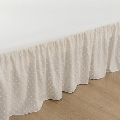 Tufted Dot Bed Skirt Full Size Ruffled Bed Skirt - Image 6