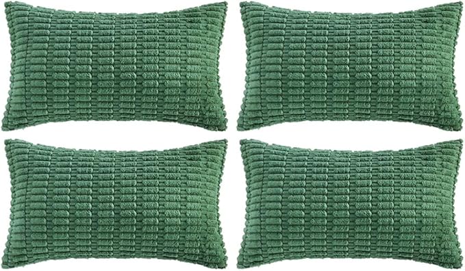 Fancy Homi 4 Packs Green Decorative Throw Pillow Covers 12x24 Inch by Fancy+Homi