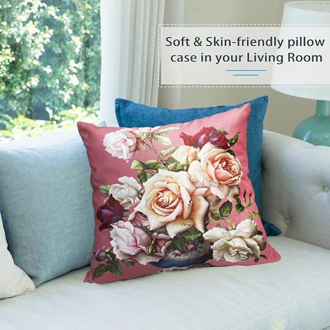 Elegant Velvet Floral Throw Pillow Cover Double Sides Handmake Flower - Image 4
