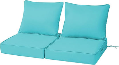 24x24'' Outdoor Chair Cushion Set of 2, UV&Fade Resistant Deep Seat Patio by Vulacko
