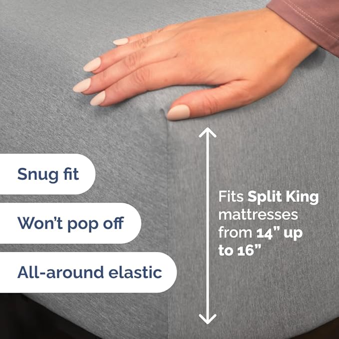 Split Head King Sheet Set – 4 Piece Flex Split Top King Sheets - Image 4