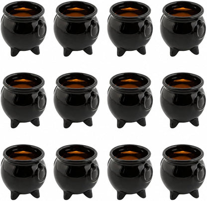 Fun Express Halloween Mini Cauldron Tea Light Votive Candle Holders, 12pc