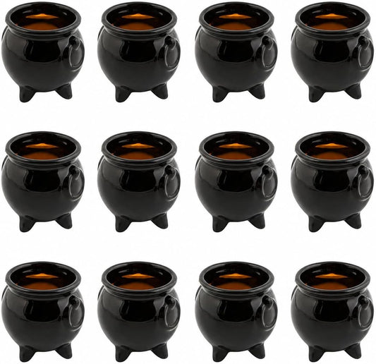 Fun Express Halloween Mini Cauldron Tea Light Votive Candle Holders, 12pc