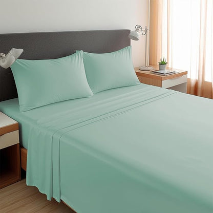 SPRINGSPIRIT Queen Sheets Set 4 Piece, Luxury Super Soft Microfiber Queen Bed - Image 5
