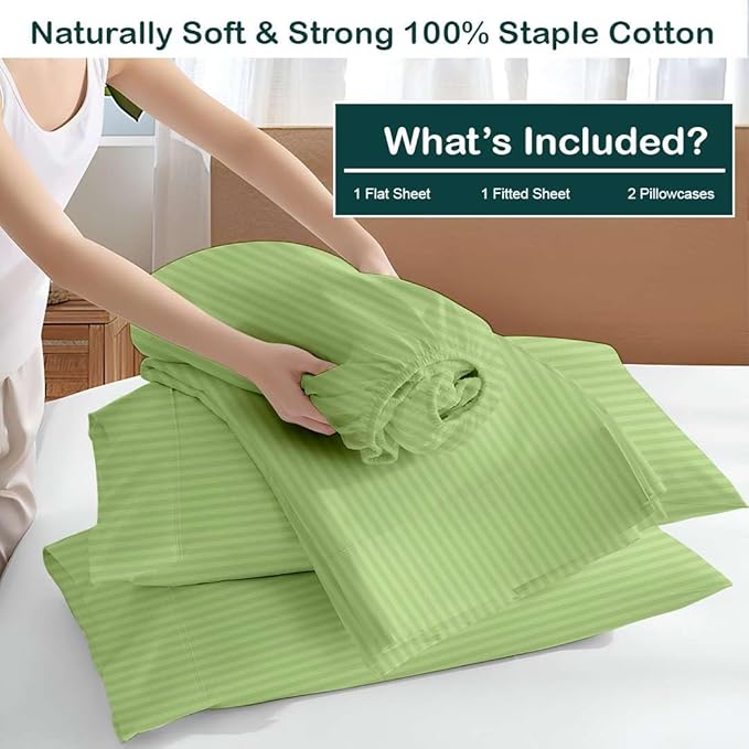 NON Sticky cotton Full Size Sleeper Sofa Sheets, 4 Piece Egyptian Cotton Bed - Image 3