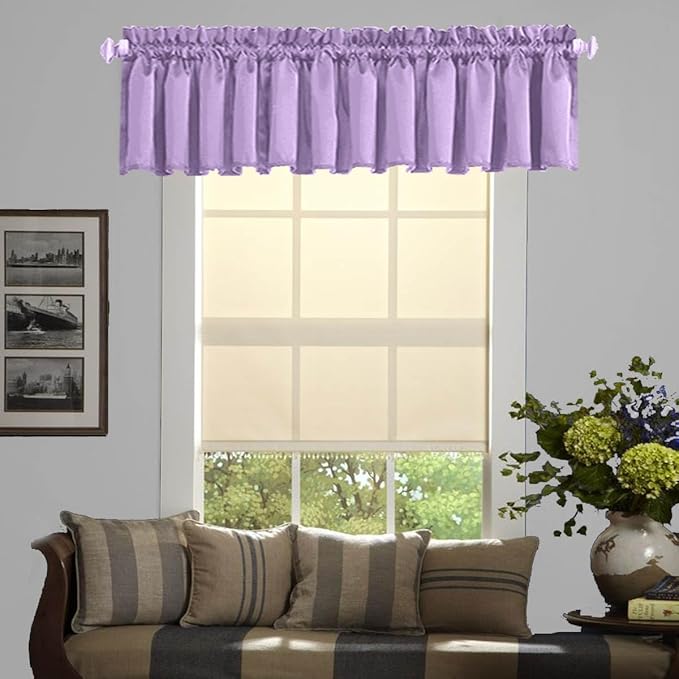 Single Piece Valance for Windows Kitchen Valances Set Room Darkening Short by HighQualityCurtains