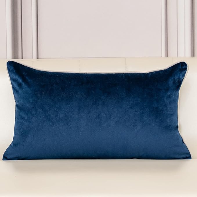 Aeckself European Floral Pillow Cover 12x20 Inch, Luxury Velvet Embroidered - Image 2