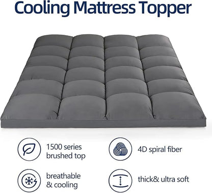 Mattress Topper Full XL for Back Pain, Extra Thick Mattress Pad Cover, Plush - Image 2
