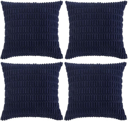 Fancy Homi 4 Packs Navy Blue Decorative Throw Pillow Covers 16x16 Inch by Fancy+Homi