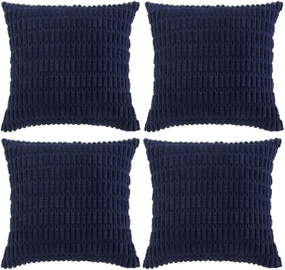 Fancy Homi 4 Packs Navy Blue Decorative Throw Pillow Covers 20x20 Inch by Fancy+Homi