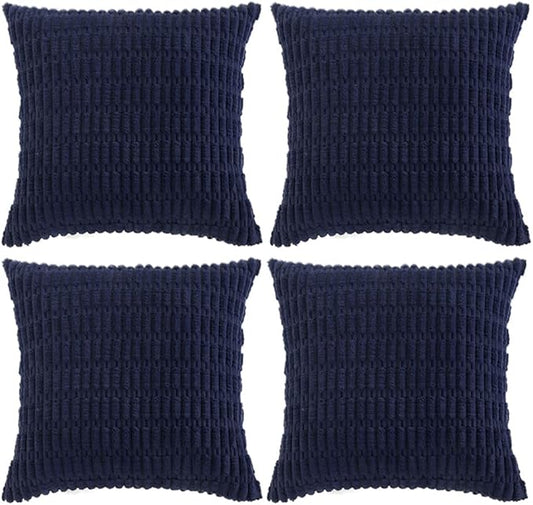 Fancy Homi 4 Packs Navy Blue Decorative Throw Pillow Covers 20x20 Inch by Fancy+Homi