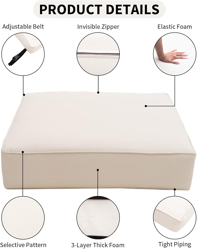 Outdoor Seat Cushions Set for Patio Furniture Deep Seating Patio Cushion Set - Image 2