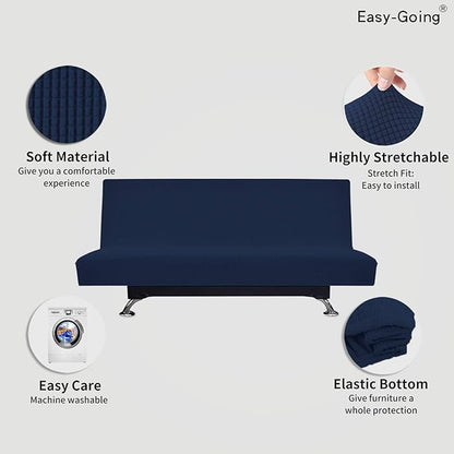 Easy-Going Stretch Futon Slipcover Armless Futon Bed Cover Furniture Protector - Image 3