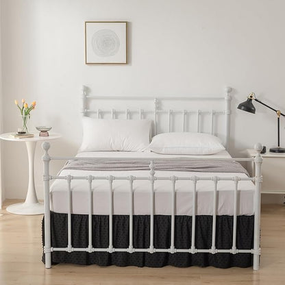 Tufted Dot Bed Skirt Full Size Ruffled Bed Skirt - Image 6