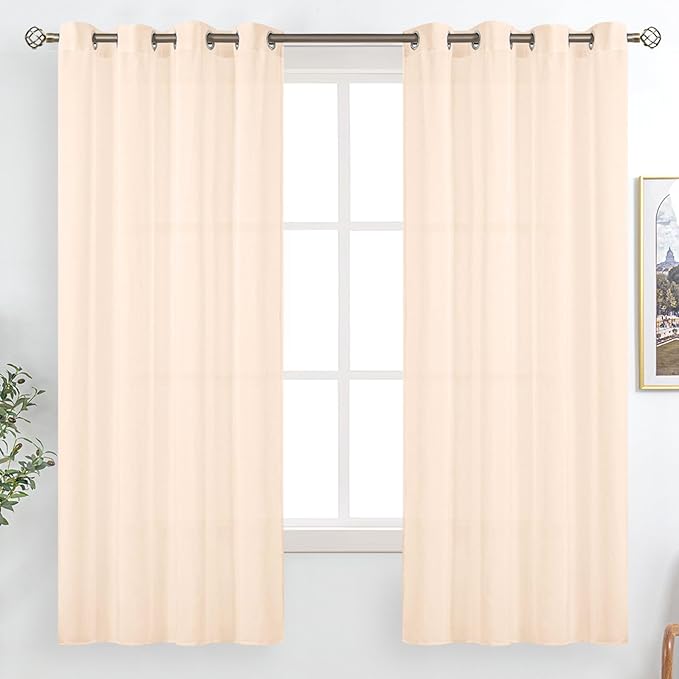 BGment Sheer Linen Curtains 63 Inch Length by BGment