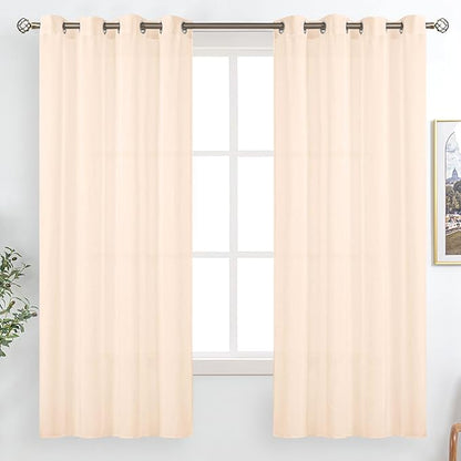 BGment Sheer Linen Curtains 63 Inch Length by BGment