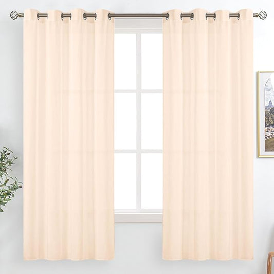 BGment Sheer Linen Curtains 63 Inch Length by BGment