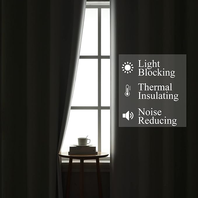 Estelar Textiler Sage Green and Greyish White Blackout Curtains 63 Inch Length - Image 3