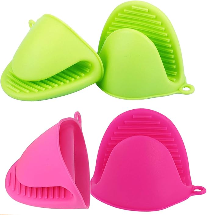 2 Pairs Mini Oven Gloves Silicone Heat Resistant Cooking Pinch Mitts Potholder by Acronde