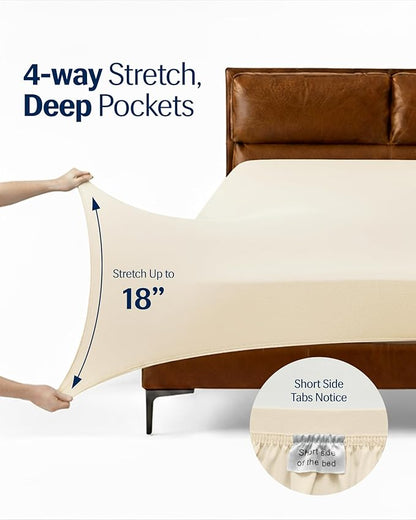 REST® Evercool®+ Starter Sheet Set, Cali King Ivory, Breathable Bed Sheet - Image 7