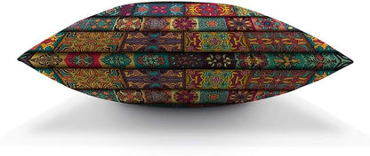 AOYEGO Bohemian Throw Pillow Cover Patchwork Floral Collage Ethnic Colorful - Image 5