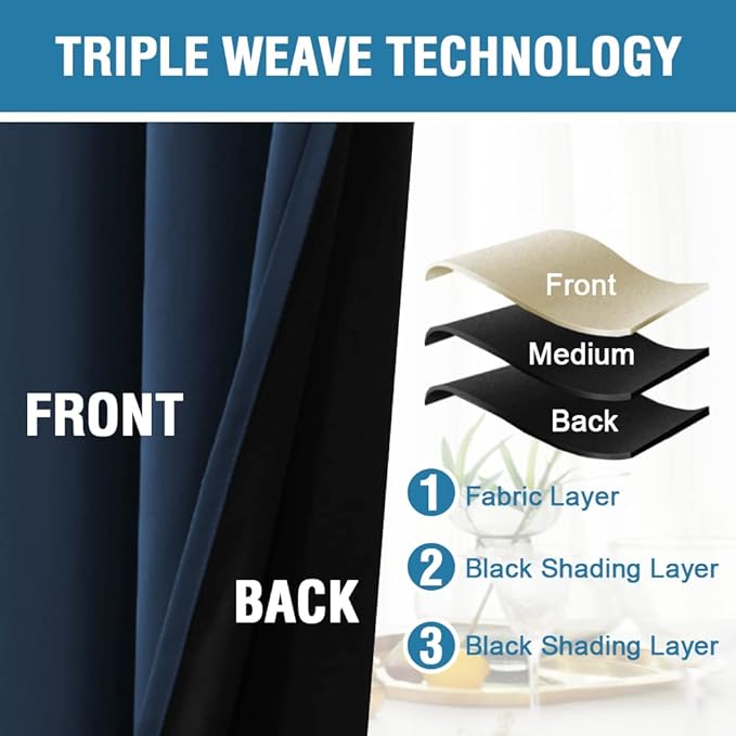 100% Blackout Curtains Thermal Insulated Full Blackout Curtains - Image 4