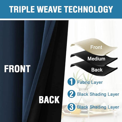 100% Blackout Curtains Thermal Insulated Full Blackout Curtains - Image 4