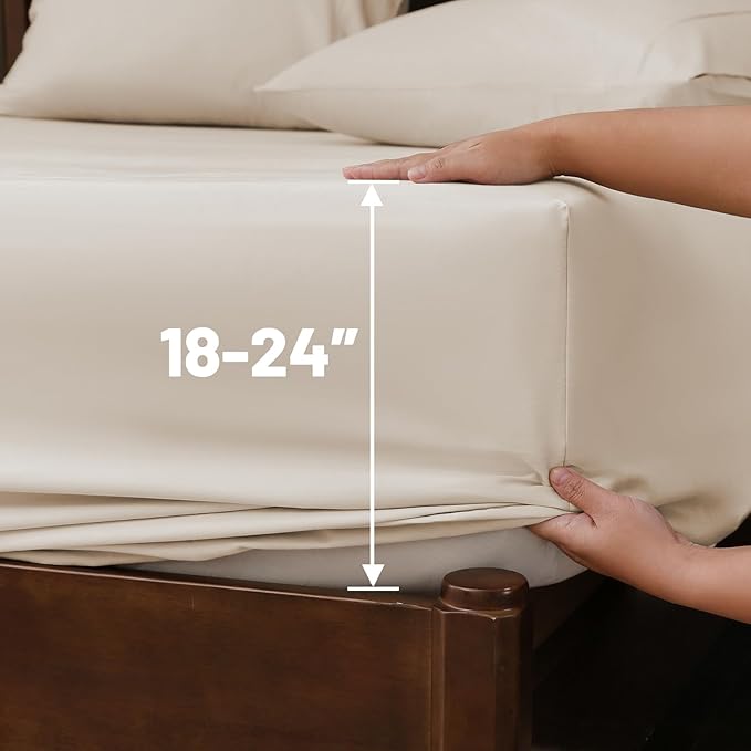 Extra Deep Pocket King Sheets 18-24 Inch 100% Egyptian Cotton 1000 Thread Count - Image 5