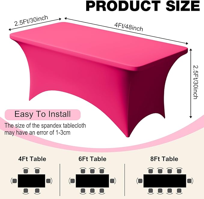 Trlyc 1 Pack 4FT Spandex Table Cloth - Image 4