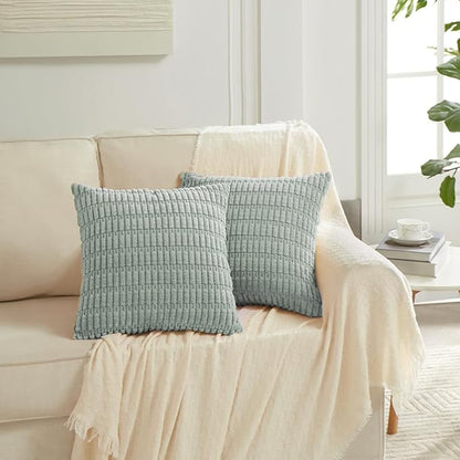 Fancy Homi 4 Packs Grey Blue Euro Decorative Throw Pillow Covers 26x26 Inch - Image 6