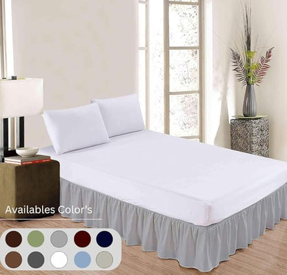 Ruffle Bed Skirt with Split Corners, Microfiber Dust Ruffled - Image 3
