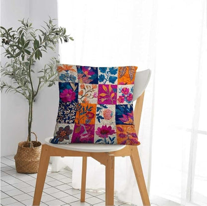 Throw Pillow Covers 18x18 Set of 2, Vintage Patchwork Cushion Covers, - Image 2