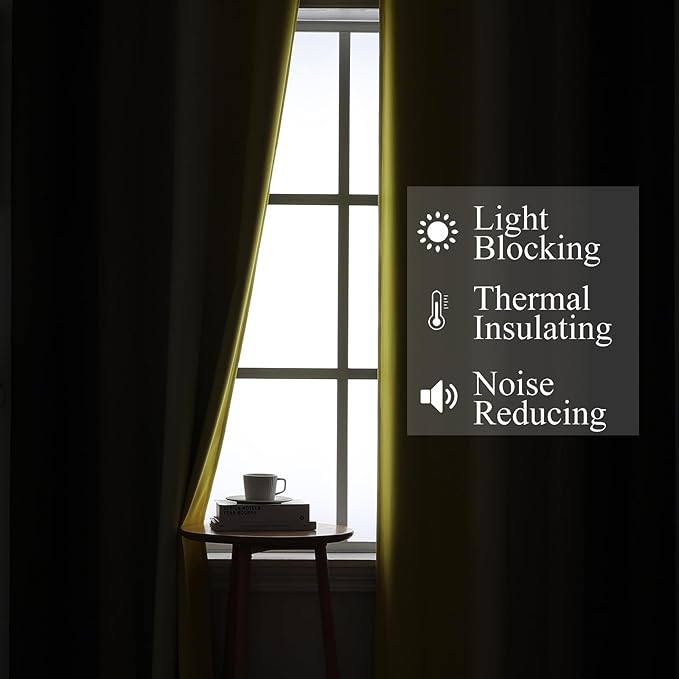 Estelar Textiler Brown and Yellow Blackout Curtains - Image 3