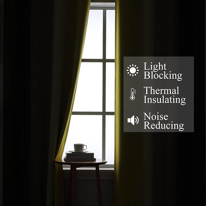 Estelar Textiler Brown and Yellow Blackout Curtains - Image 3