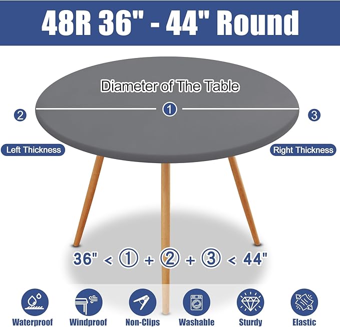 Round Spandex Tablecloth, Elastic Fitted Waterproof Tablecloths - Image 8