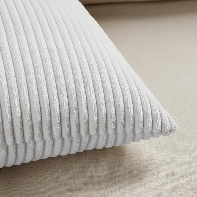 Fancy Homi 2 Packs White Euro Decorative Throw Pillow Covers 26x26 Inch - Image 5
