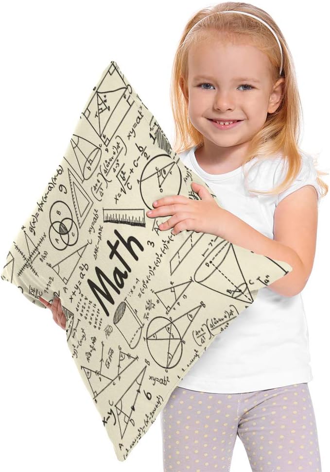 Moslion Education Pillow Cover Physics Mathematical Formula Doodle School Angle - Image 3