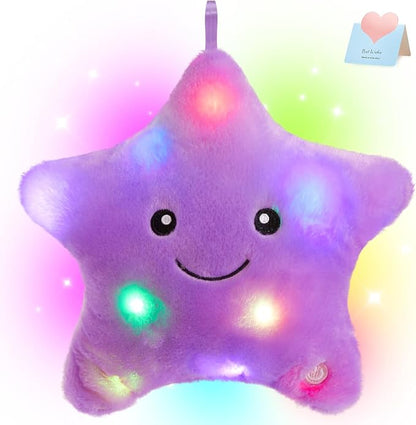 WEWILL 9'' LED Twinkle Star Soft Plush Pillow Toys Glowing Stuffed Star Light by WEWILL